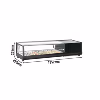 Witryna chłodnicza do sushi – 5x GN 1/3 – od 0 do +12 °C – czarna