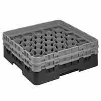 CAMBRO | CAMRACK® - Košara za pranje čaša 1/1 - 30 odjeljaka - Sa 2 produžetka - 500x500 mm - Crna boja