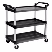 Cărucior de servire din plastic – 1020 x 490 mm – cu 3 rafturi