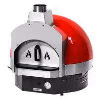 Wood-Fired Pizza Oven - Single Deck -  3 × Ø 30 cm - Red - up to 400°C - with Base frame