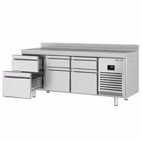 Commercial Counter Fridge PREMIUM PLUS - 1960x600mm - with 6 drawers - with upstand - capacity 385 litres