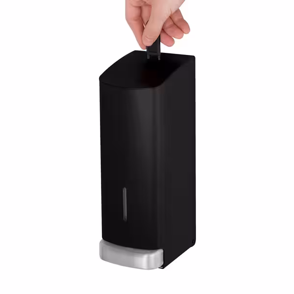 AIR-WOLF | Dozator sapuna & dezinfekcijskog sredstva sa pritisnim gumbom - 1200 ml - Plemeniti čelik - Crna boja