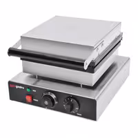 Commercial Waffle Maker - Single - Manual - 1.75 kW - Shape: 4 Brussels Waffles