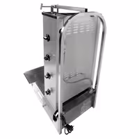 Gas Doner Kebab Grill (Shawarma/Gyros) - 4 Burner - up to 60kg - 13kW - Countertop - incl. 2 splash guards & 2 double doors