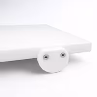 Neslīdošs griešanas dēlis - 300x500 mm - Biezums: 20 mm - HACCP atbilstošs - PE500 (HDPE) polietilēns - Balts - Ar fiksatoriem - Var mazgāt trauku mazgājamā mašīnā