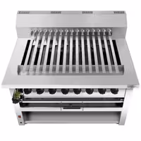 Commercial Gas Chargrill - for Adana & Shish Kebabs - 15 Auto-Rotating Skewers - 36.2kW - Freestanding - 1120mm - 790mm Deep - 8 Burners