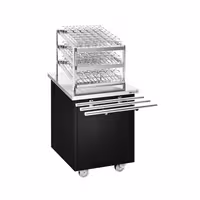 Glass & Cup Service Station DANZIG - 700 mm - 3 Shelves - with Tray Slide - Black