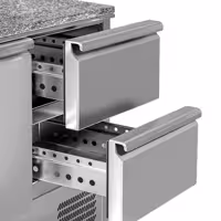 Commercial Pizza Prep Counter - Granite Top ECO - 1400x700mm - with 2 doors & 2 drawers