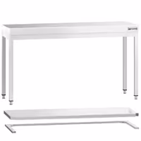 Roostevabast terasest töölaud PREMIUM - 1600x700 mm - alumise riiuliga & tugevdatud tööpinnaga