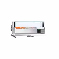 Nadstawka chłodnicza do na dodatki PREMIUM - 1200x395mm - 3x GN 1/3 + 1x GN 1/2 - z oświetleniem LED