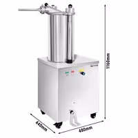 Hidraulična punilica za kobasice - 20 l - 1,50 kW - inox - uključuje nožnu pedalu i 3 nastavaka za punjenje