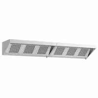 Commercial Wall-Mounted Extraction Canopy - 3600mm - with Baffle Filters & LED Lighting