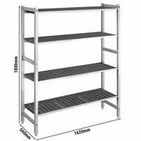 وحدة رفوف ألمنيوم - بداية - 1620x1800mm - عمق: 560 mm - 4 رفوف - الحمولة: 900 kg