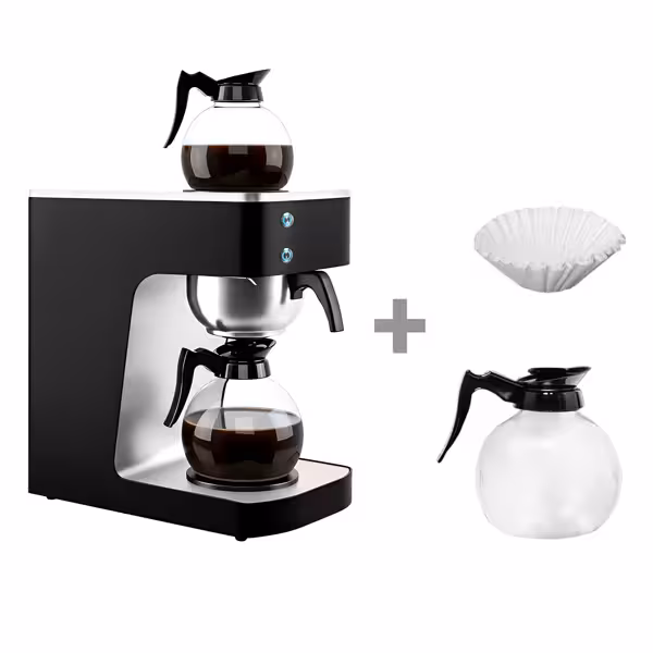 Filtre Kahve Makinesi profesyonel - 1,8L - 2,02 kW - 1/2 Sıcak Tutma Plakası - 2 Cam Sürahi Dahil