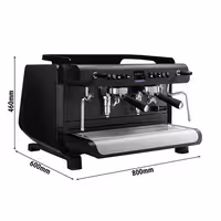Commercial Espresso Machine Compact - 2 Group - Multi-boiler - with Touchscreen - Separate Temperature Control - Pre-infusion System & 2 Steam Wands - Black