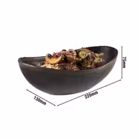 (6 adet) Kase - MARONE - Melamin - 0,6L - köşeli - 220x130mm - Derinlik:75mm - Siyah/Kahverengi