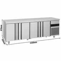 Commercial Counter Fridge PREMIUM - 2330x700mm - with 4 doors - capacity 632 litres