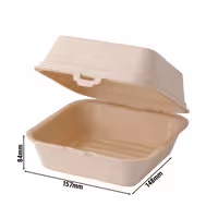 (60 gab.) Atkārtoti lietojama burgeru kārba - 160x150x85 mm - krēmkrāsa