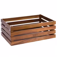 Ahşap Sunum Kutusu - SUPERBOX - Kahverengi - 555x350x200mm - GN 1/1 ile uyumlu