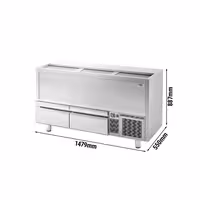 Rashladna škrinja za boce - inox - 445 l - s 2 ladica