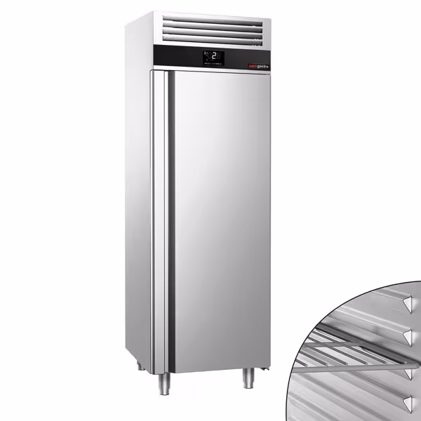Szafa chłodnicza PREMIUM – stal nierdzewna – GN 2/1 – 700 L – 148 W – z 1 drzwiami – z izolacją 85 mm