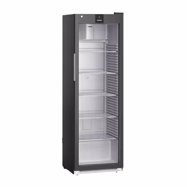 LIEBHERR | Szafa chłodnicza PERFORMANCE – 400 L – od +1 do +15 °C – z wnętrzem z tworzywa sztucznego i 1 drzwiami szklanymi – czarna