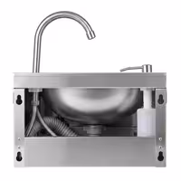 Hand Wash Sink – with tap, soap dispenser, knee-operated control and rim