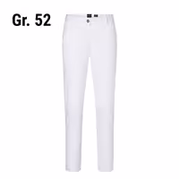 KARLOWSKY | Men’s 5‑Pocket Work Trousers Classic‑Stretch – White - Size 52 - Organic Cotton