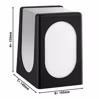Peçete Dispenseri - ABS - 100x135x150mm - Siyah/Gri