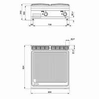 Elektro Bratplatte - 13,2 kW - Gerillt
