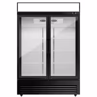 Frigorífico expositor de bebidas - 1295mm - 880L - com 2 portas de batente em vidro - com indicação/painel digital de temperatura - Preto