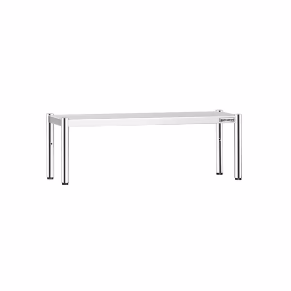 Pöytähylly - ruostumattomasta teräksestä - 1 taso - 1400x370 mm - korkeussäädettävä