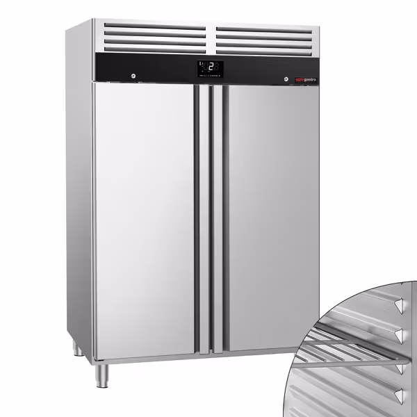 Szafa chłodnicza ze stali nierdzewnej PREMIUM – GN 2/1 – 1200 litrów – dwudrzwiowa