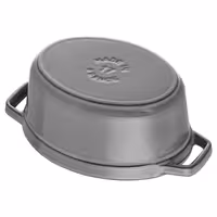 STAUB | Mini Cocotte Oval Enamelled Cast Iron Casserole Dish – 170 mm Oval – Graphite Grey – Pig Lid