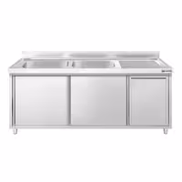 PREMIUM umivaonik – 1800 x 600 mm – s košem za smeće i 2 lijevo postavljena umivaonika