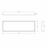 Platou servire - oțel inoxidabil - dreptunghiular - cu margine - 820x270 mm