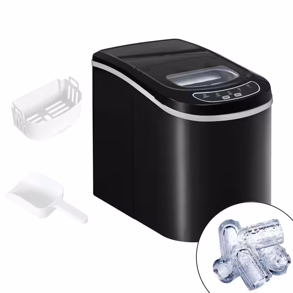 Ledomat - Šuplje kockice leda - 12 kg/24 h - Mat crna