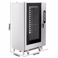 Commercial Combi Oven - Manual Controls - 40x GN 1/1 or 20x GN 2/1 - incl. Core temperature probe & Rack trolley