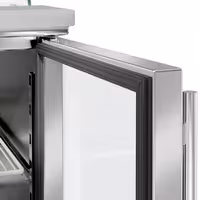 Pult za pripremu salate PREMIUM - 1368 mm - 3 staklena vrata - s visokom staklenom nadogradnjom za 4x GN 1/1