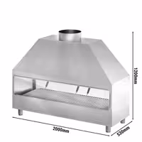 Commercial Charcoal BBQ Grill - Stainless Steel - 2000mm