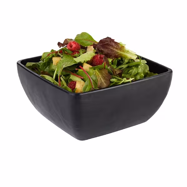 (6 adet) Kase - SLATE - Melamin - 1,5L - köşeli - 190x190mm - Derinlik:90mm - Siyah