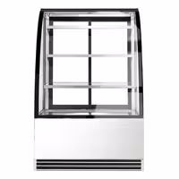 Commercial cake display fridge - 304L - 900mm - Double glazing - with 3 glass shelves - rear sliding doors, 2 glass doors - for patisserie
