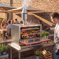 Charcoal Oven - 710mm - Red - 2 grill grates
