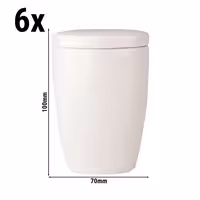 (6 pcs) LUX | Sugar Bowl - Maastricht - Porcelain - Ø 70mm - Height: 100mm - with Lid - Ivory