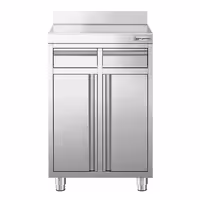 Radni ormarić – za aparat za kavu – 600 x 600 mm – s 2 krilna vrata, 2 ladice i odbojnim rubom