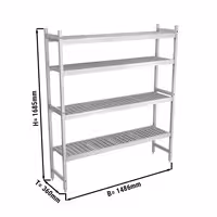 وحدة رفوف ألمنيوم - بداية - 1486x1685mm - عمق: 360 mm - 4 رفوف - الحمولة: 450 kg