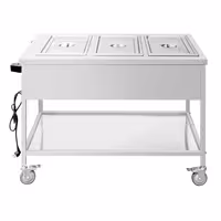 Toplovodna kupka grijana kolica - 3 kW - 3x GN 1/1 - odvojena regulacija temperature po bazenu - s odvodnim ventilom