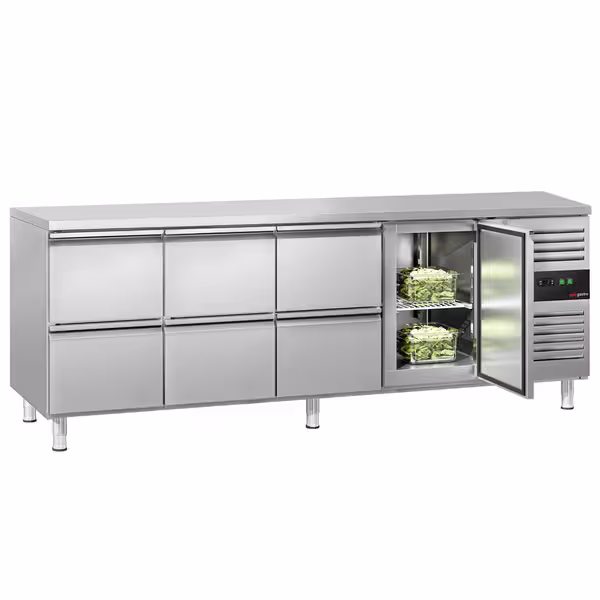 Balcão refrigerado ECO - 2230 x 700 mm - com 1 porta - 6 gavetas
