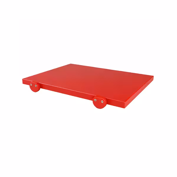 Vágódeszka - 250x400 mm - Vastagság: 20 mm - HACCP - polietilén - piros - ütközőkkel - csúszásmentes