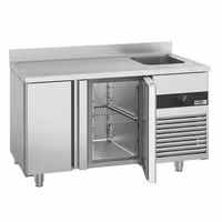 Rashladni pult PREMIUM - 1430x720 mm - 270 l - Ventilirano hlađenje - s 2 vrata - s 1 korita - Leđni podignuti rub